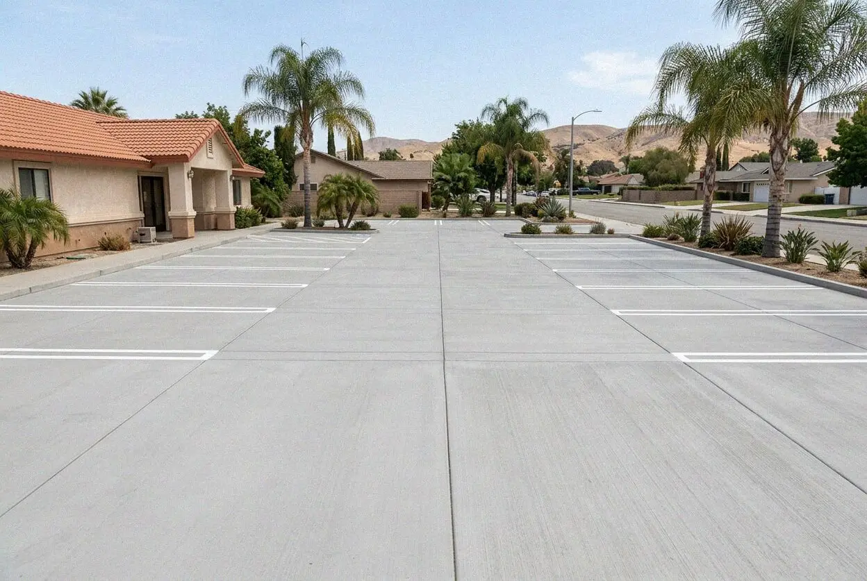 Concrete warehouse yard on Jurupa Street in Ontario, CA