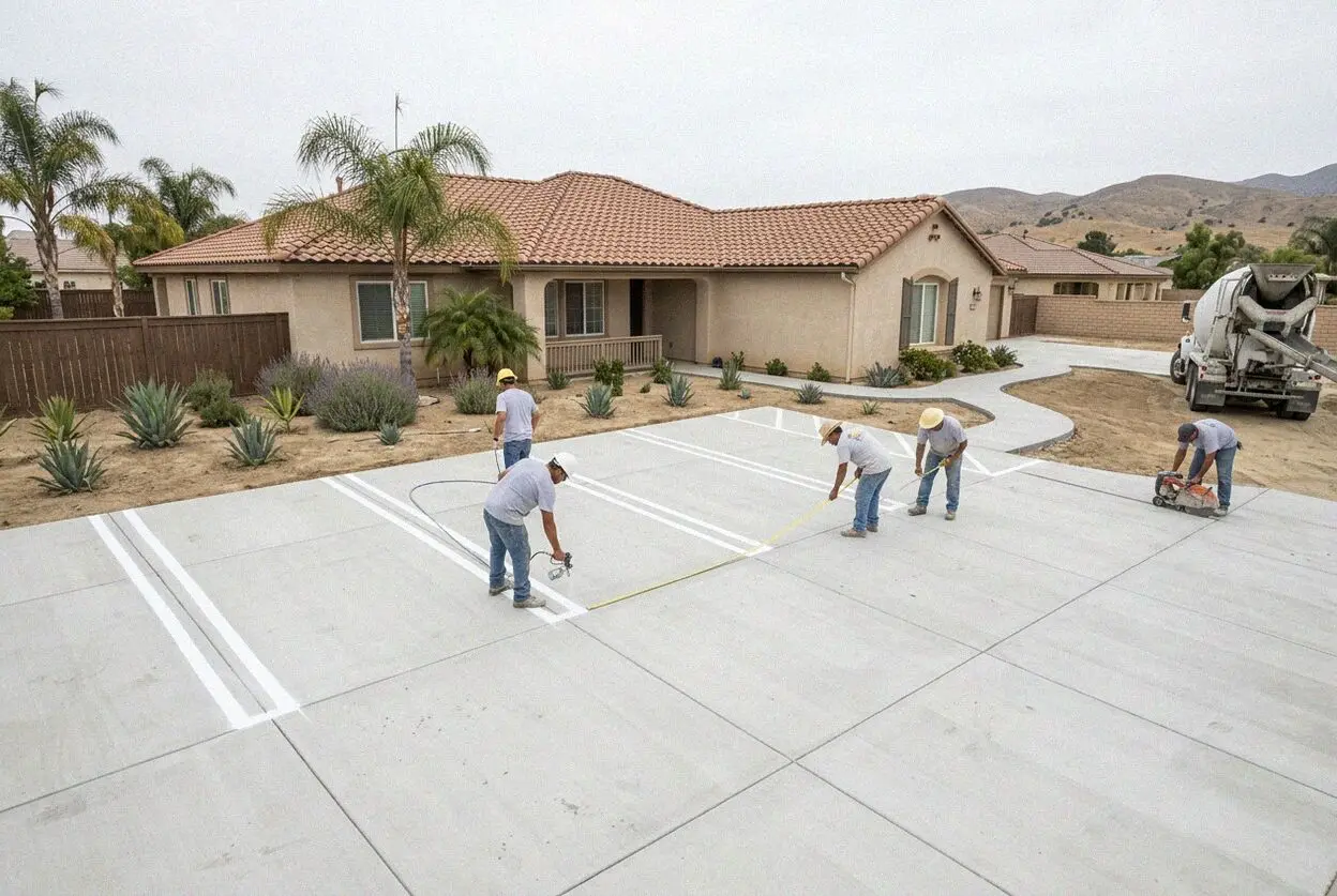A truck apron being poured at a distribution yard in Ontario