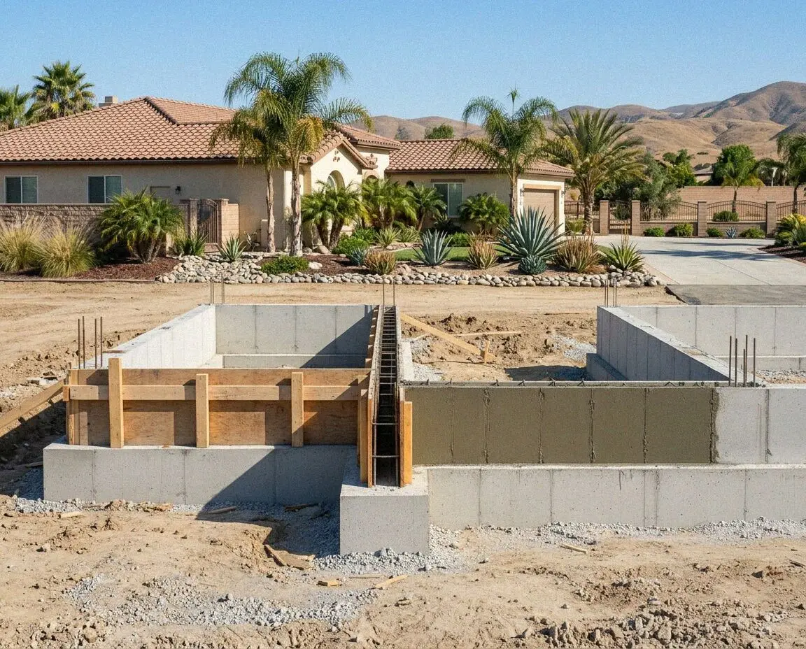 A new crawl space foundation left ready for the framers in Ontario, CA